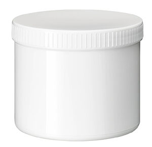 Zalfpot PLASTOBEL wit  GEDOPT  750ml PP in kartonnen doos