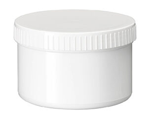 Zalfpot PLASTOBEL wit  GEDOPT  350ml PP in kartonnen doos