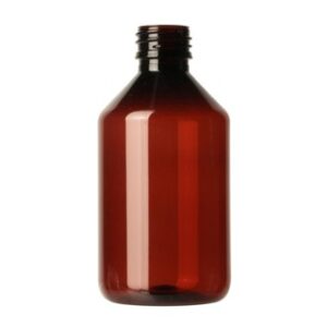 Medicijnfles PET bruin 250ml ongedopt 28mm