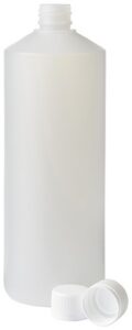 Fles HDPE naturel 1000ml met 28 mm schroefmonding, inclusief verzegelbare schroefdop.