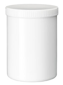 Zalfpot PLASTOBEL wit GEDOPT 1250ml PP in kartonnen doos