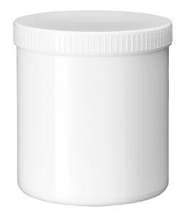 Zalfpot PLASTOBEL wit GEDOPT 1000ml PP in kartonnen doos
