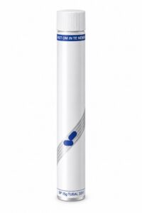 Tube BP alum.zilver/blauw 15g diam.19mm M11schroefhals