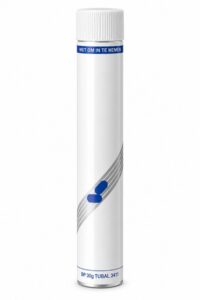 Tube BP alum.zilver/blauw 30g diam.25mm M11schroefhals
