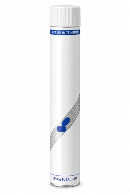 Tube BP alum.zilver/blauw 30g diam.25mm M11schroefhals